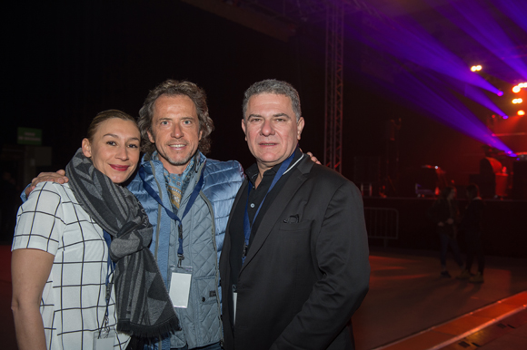 1. Dalila Saadi (organisatrice), Philippe Guilhem (Bijouterie Guilhem) et Thierry Chassagne (CEO Warner Music France).