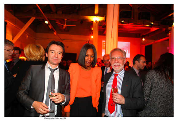 16. Pierre Calzat (EDF), Magali Cerisier (Escrime du Rhône) et Daniel Chabanol 