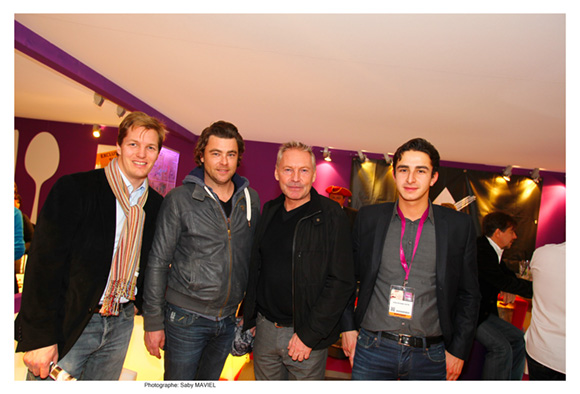 3. Alexandre Jeannerod (Euro Sono), le designer Flo Egasse, Marc Chabert (AperiKlub) et Florian Brahmi (UMIH) 