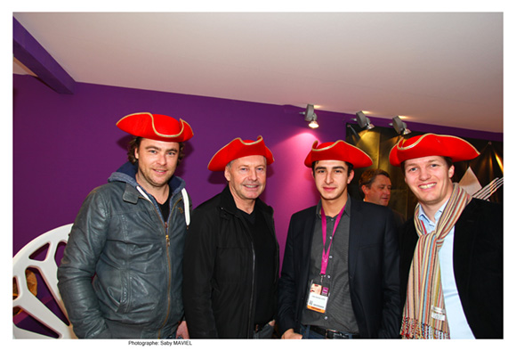 4. Le designer Flo Egasse, Marc Chabert (AperiKlub), Florian Brahmi (UMIH) et Alexandre Jeannerod (Euro Sono)