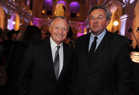 6. Jean-Michel Aulas, président de l’OL et Jean-Michel Joly (Flash-Infos)