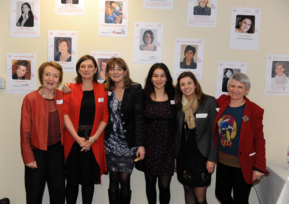 23. Frédérique Clavel, présidente de la Fédération Pionnières APCE, Claire Saddy, présidente Rhône-Alpes Pionnières et leurs collaboratrices