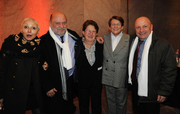 41. Marie-José Gherardi (Le Progrès), Pierre-Yves Margain (cabinet du maire de Lyon), Jeanine Paloulian, présidente du Club de la Presse, Josiane Beaud, directrice régionale de la SNCF et Jean-Claude Lassalle (Le Progrès)