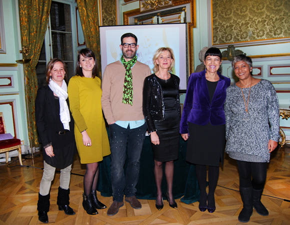 5. Les organisateurs : Nathalie Rivoire (Lyon Grand Tour), Géraldine (Lagardère), Romain Bombail (WelcoMm), Marie-Odile Fondeur (adjointe au maire de Lyon), Laurence Renaudin (Agence Laurence Renaudin) et Djamila Calla (Lagardère Métropole)