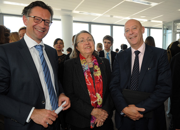 35. Arnaud Besson (Aéroports de Lyon), Nicole Hoffmeister (Classe Export) et Philippe Bernand, directeur général des Aéroports de Lyon