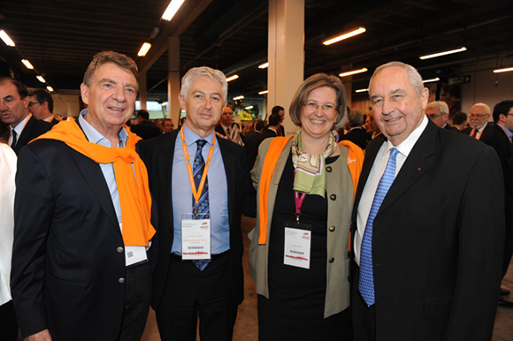 51. Bernard Fontanel, président du Medef Lyon Rhône, Jean-Pierre Levayer (Banque Populaire), Stéphanie Paix (Caisse d’Epargne) et Jean-Paul Mauduy, président de la CRCI