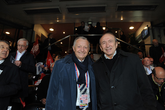 24. Jean-Michel Aulas, président de l’OL et Gérard Collomb, sénateur maire de Lyon