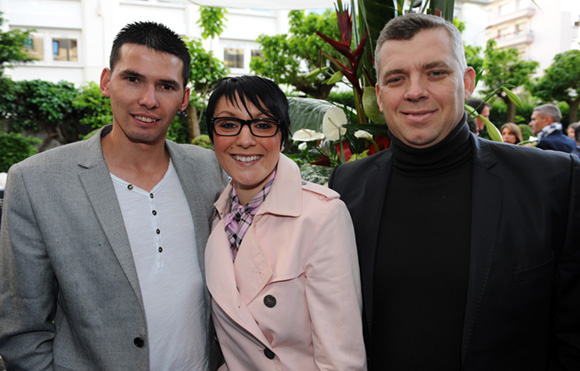 20. Jacques Rouget (Paul Bocuse), Géraldine Carret et Laurent Bouvier, président des Toques Blanches Lyonnaises