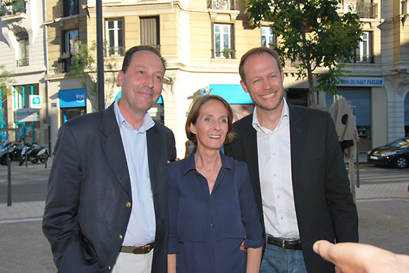 24. Lionel Poncin de Latournerie, président du Directoire d’Ezus Lyon, Fabienne Billat (RP Networking) et Thierry Mouillac, adjoint au maire du 6e de Lyon