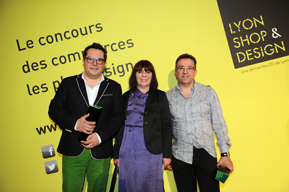 32. Nicolas Fafiotte (Nicolas Fafiotte Couture), Nadine Gelas vice-présidente du Grand Lyon et Richard Bagur (Architecte d’interieur CFAI)