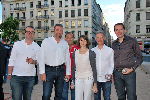 38. Frédérick Caret, PDG de Roure, David Rodriguez (General Electric), Alain Morand (Sanofi), Maître Caroline Stéphane, Christian Tinel (CRM) et Nicolas Walionis, directeur régional de la Banque Delubac