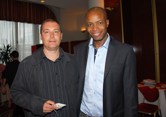 19. Fabrice Chalendar (entraîneur de l’ASUL Lyon Volleyball) et Dominique Dacquin (ancien capitaine de l’ASUL)