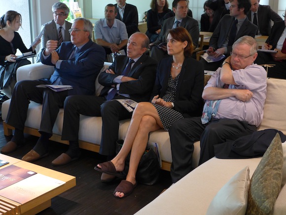 22. Session tatanes pour les vice-présidents du Grand Lyon Jean-Claude Desseigne, Karine Dognin-Sauze, Gilles Buna et Gérard Collomb