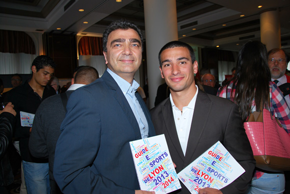 9. Krassimir Todorov (Président ASUL Lyon Volleyball) et le gymnaste Yann Cucherat