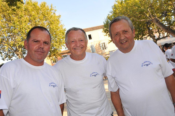 6. Jean-Michel Aulas et ses champions Bettoni et Pelloux