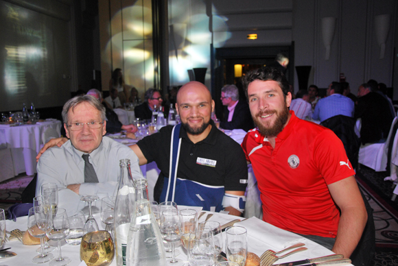 5. René Meme (Eric Favre), le boxeur Faïsal Arrami et Eymeric Gillet (Lyon Hockey Club)