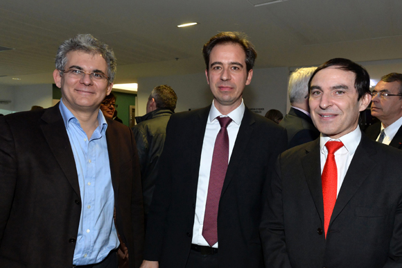15. Marc Sagnimorte (Cluster Eco énergie), Pierre Neveux (Maïa) et Stéphane Slama (GFC)