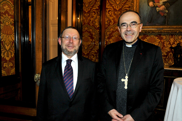 25. Richard Wertenschlag, grand rabbin de Lyon et le cardinal Philippe Barbarin, primat des Gaules