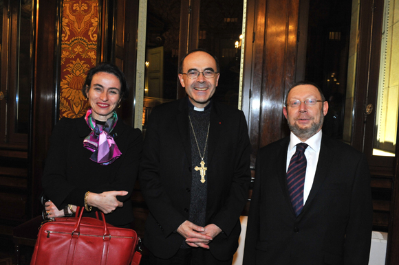 27. Maria-Anne Privat-Savigny, directrice du Musée Gadagne, le cardinal Philippe Barbarin et Richard Wertenschlag, grand rabbin de Lyon