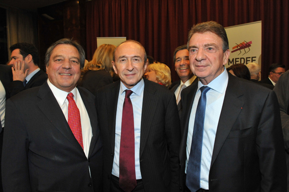 7. François Turcas (CGPME), Gérard Collomb, sénateur maire de Lyon et Bernard Fontanel, président du Medef Lyon