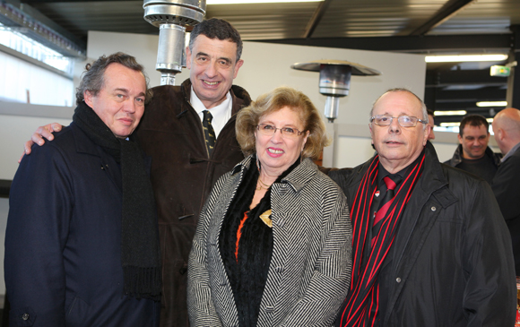 9. Olivier Ginon, président de GL Events, Thierry Philip, maire du 3ème, Evelyne Haguenauer, adjointe au maire de Lyon et Léandre Borbon (LOU Rugby)