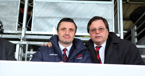 13. Pierre Saliba, président de Béziers et Franck Isaac-Sibille, vice-président du LOU Rugby