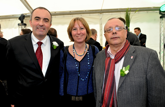 53. Michel Lefaou, président de la SACVL, Blandine Reynaud (Ville de Lyon) et Léandre Borbon (Odelia Résidences)