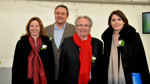 6. Anne-Sophie Condemine, adjointe à l’Emploi, Jean-Luc Martinez, adjoint au maire de Décines, Bernard Rivalta, président du Sytral et Karine Dognin-Sauze, vice-présidente du Grand Lyon