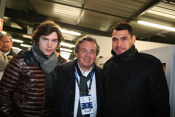 15. Marc-Antoine Ginon (LOU Rugby), Olivier Ginon président de GL Events et Georges Smith, nouvelle recrue du LOU