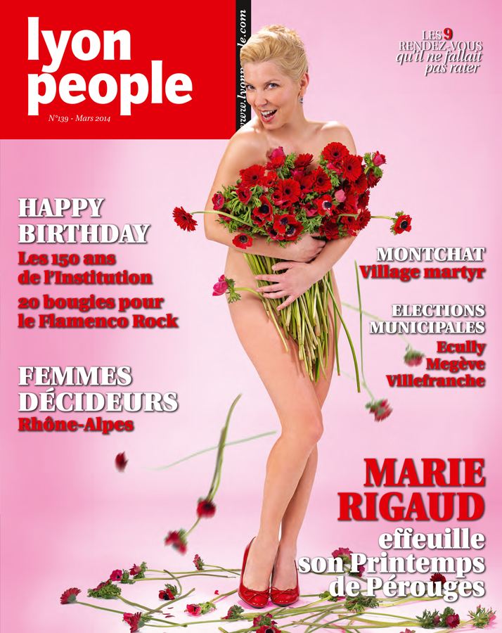 Marie Rigaud en couverture du magazine Lyon People de mars