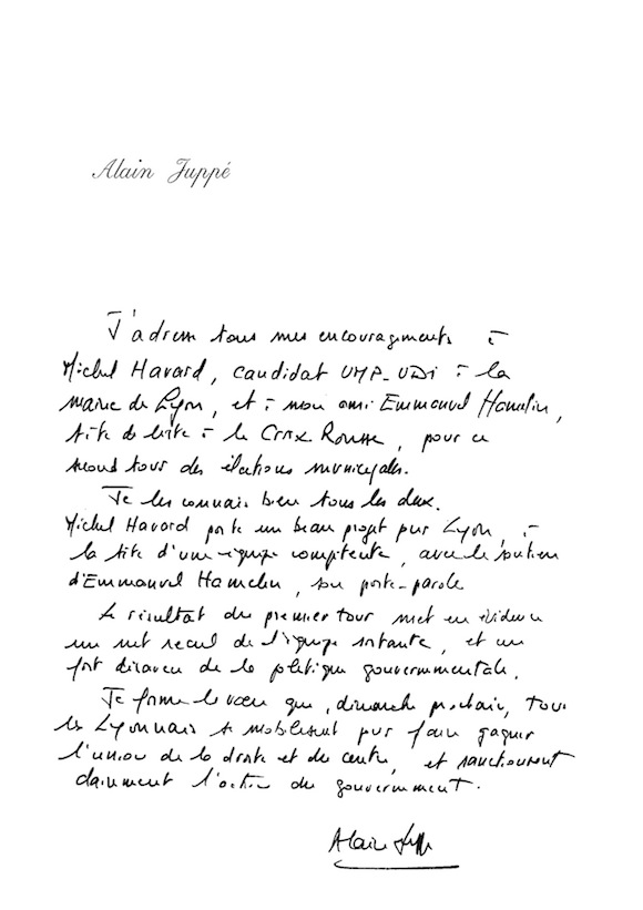 Message Alain Juppé