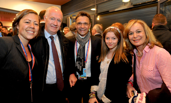 27. Stéphanie Perret (OL), Guy Sidos, sa fille Leatitia (Vicat), Olivier Bernardeau (OL) et Isabelle Bernard (OL Féminin)