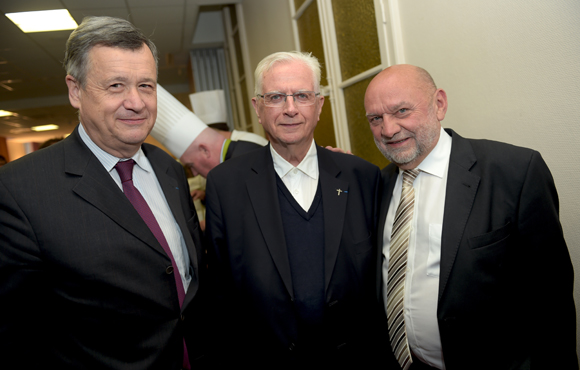 28. Albéric de Lavernée, conseiller général du Rhône, Mgr Emmanuel Payen et Pierre-Yves Margain, cabinet du maire