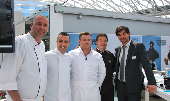 6. Marc Boissieux (Masterchef 2013), le chocolatier Philippe Bernachon, le chef glacier Pierre Geronimi, ?? et Jérémy Desprets, Directeur de Confluence