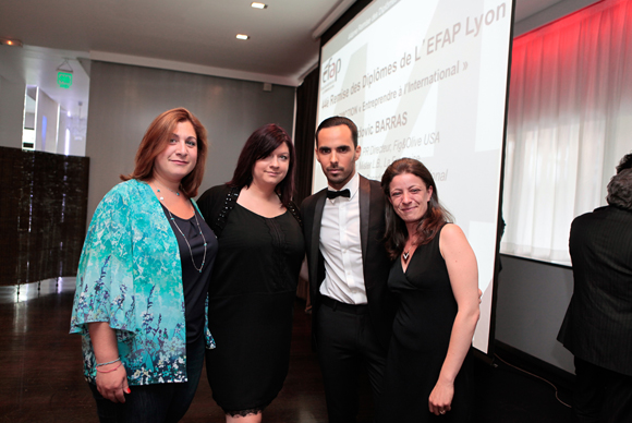 3. Yael Mordehai, Reine Roussel (EFAP Lyon)  Ludovic Barras, parrain de promotion et Juliette Messadia (EFAP Lyon)  