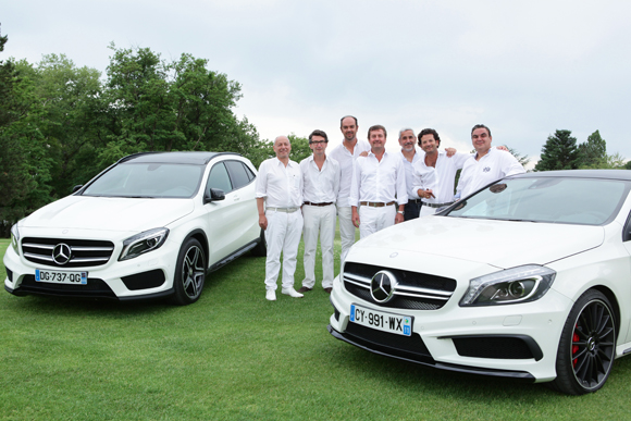 6. L’horloger Jean-Louis Maier, Laurent Gilardini (BI Concept), Benoit Licour (Maïa), Hervé Bal (SPA des Alpes), Franck Sayac, dentiste, Stéphane Cerdan et Frédéric Bouillé (Mercedes-Benz Lyon)  