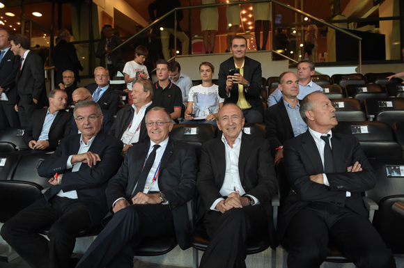 27. Michel Mercier, Jean-Michel Aulas, Gérard Collomb et Bernard Lacombe