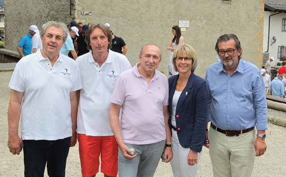 6. Richard Brumm, Hugues Ducrot, Gérard Collomb, sénateur-maire de Lyon, Catherine Jullien-Breches, maire de Megève