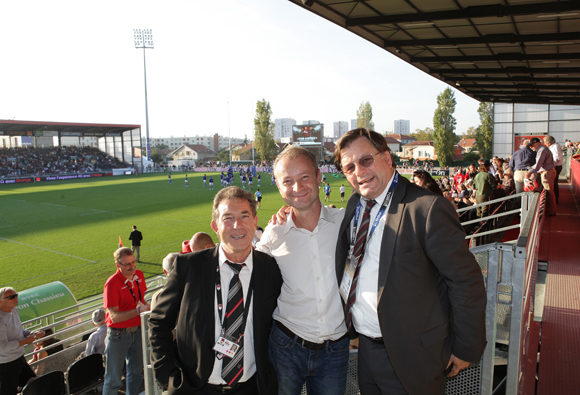 18. Jean-Claude Pietrocolla (Media Sport Promotion), Marc Polisson (Lyon People) et Franck Isaac-Sibille (LOU Rugby) 