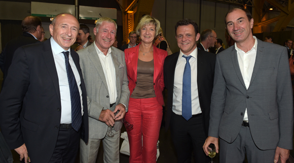 41. Gérard Collomb, sénateur maire de Lyon, Denis de Bénazé, Anne-Sophie Panseri (Maviflex), Laurent Fiard, président du Medef Lyon-Rhône et Cyrille-Frantz Honegger (SFR)