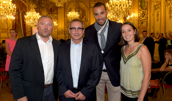 12. Stéphane Morot-Sir (ASVEL), Marc Berthod (Keolis), Gaëtan Muller (ASVEL) et Judith Samain (GM Sports)