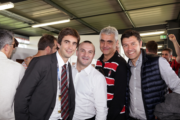 19. Yann Robert, président du LOU Rugby, Cyril Bosviel (Institut Paul Bocuse), Bernard Modat et Hubert Founier (Renault Trucks) 