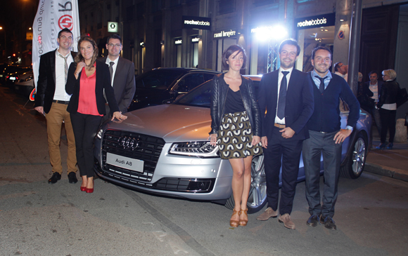 5. Joachim Gladel, Sandrine, Sébastien, Camille Artaud et Justin Delorme, directeur Audi et Yves (groupe Delorme) 