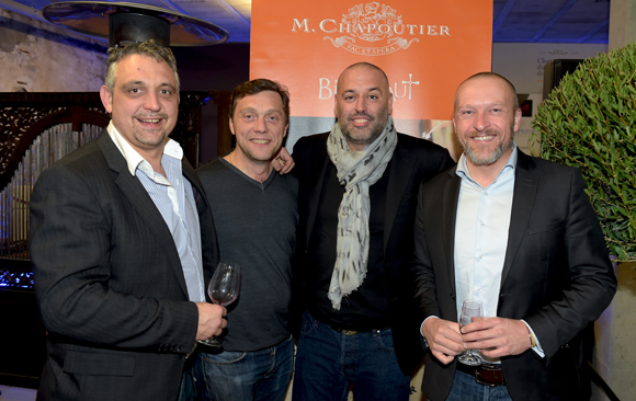 33. Frédéric Cote (Au Colombier), Frédéric Berthod (33 Cité), le chocolatier Philippe Bernachon et François Gaillard (Lyon Tourisme & Congrès)