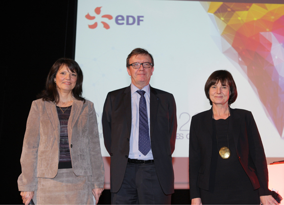31. Agnès Chappelet (EDF), François Corteel (EDF) et Hélène Lafont Couturier, directrice du Musée des Confluences