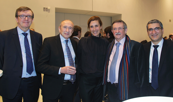 57. François Corteel (EDF), Gérard Collomb, sénateur-maire de Lyon, Yvon Deschamp, président de Grand Lyon Habitat et Christian Missirian (EDF)