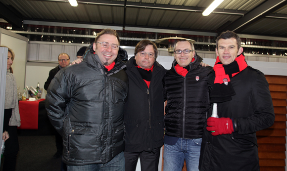 15. Jérôme Riondet, Franck Isaac-Sibille (LOU Rugby), Nicholas (New York Athlétique Club) et David Kelaher (Sanofi)