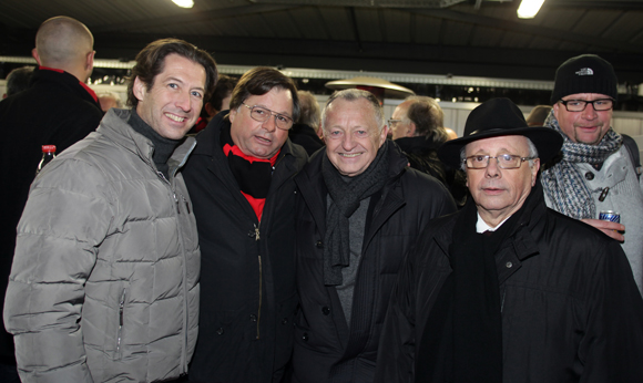 17. Maître Philippe Veber, Franck Isaac-Sibille (LOU Rugby), Jean-Michel Aulas, président de l’OL et Léandre Borbon (LOU Rugby)