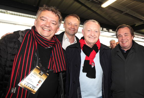 12. Guy Mathiolon (Serfim), Marco (Lyon People), Jean-Michel Aulas (Olympique Lyonnais) et Olivier Ginon (GL Events) 