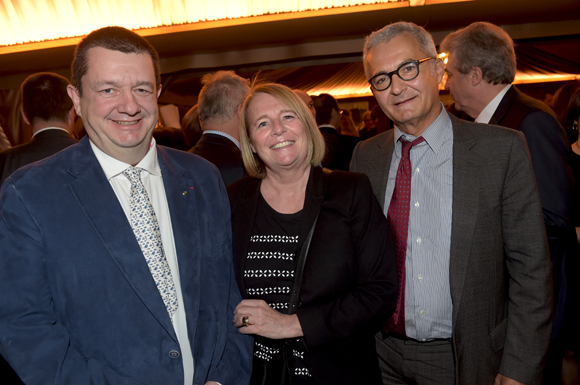 24. Christophe Marguin, président des Toques blanches Lyonnaises, Nathalie Gateau (Apicil) et Maitre Dominique Bremens